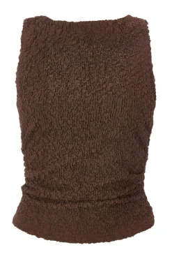 Quiz Textured Mesh Top Mocha Best
