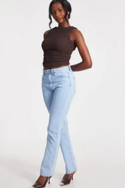 Quiz Textured Mesh Top Mocha Best