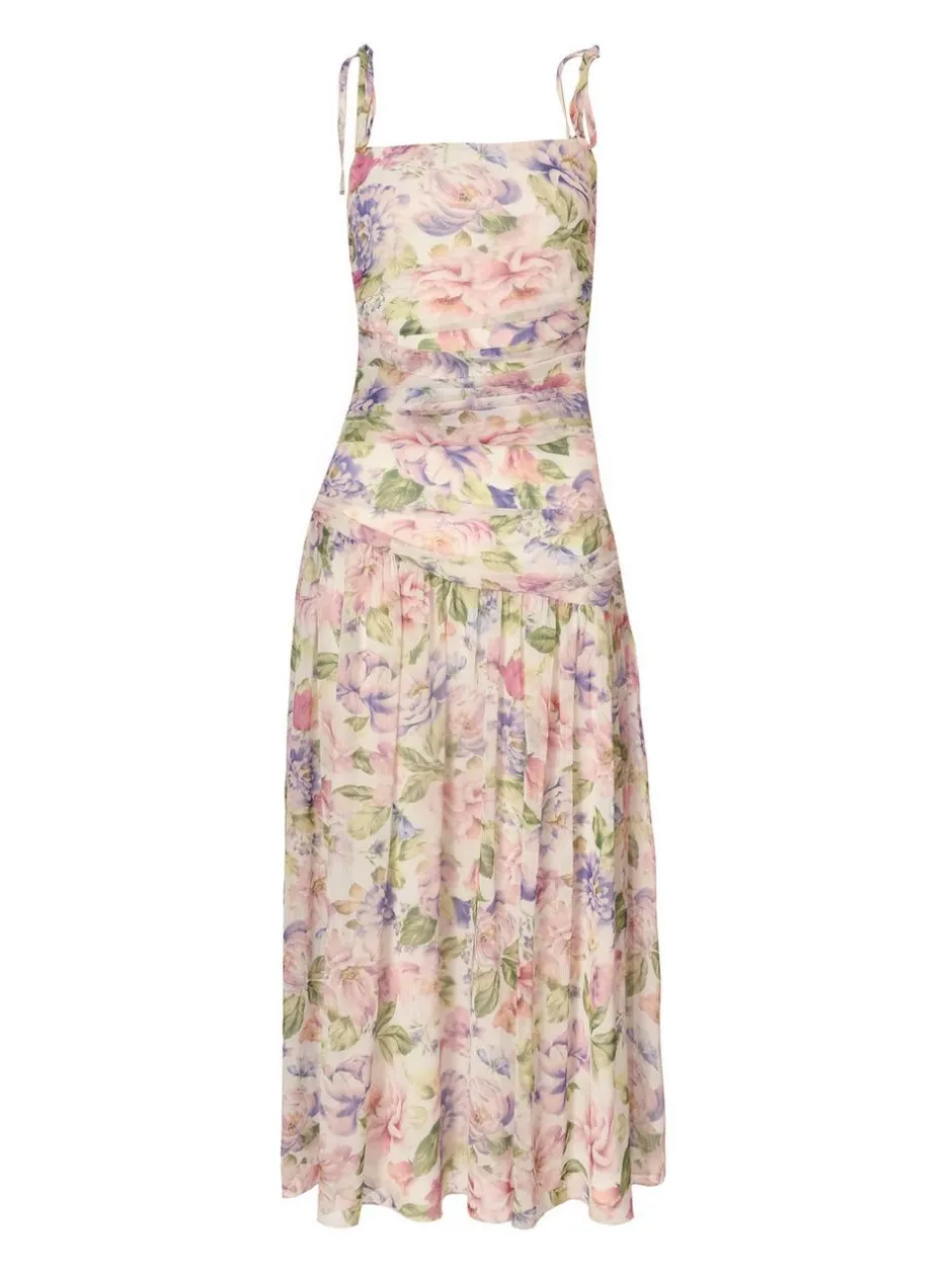 Quiz Multi Chiffon Ruched Midaxi Dress