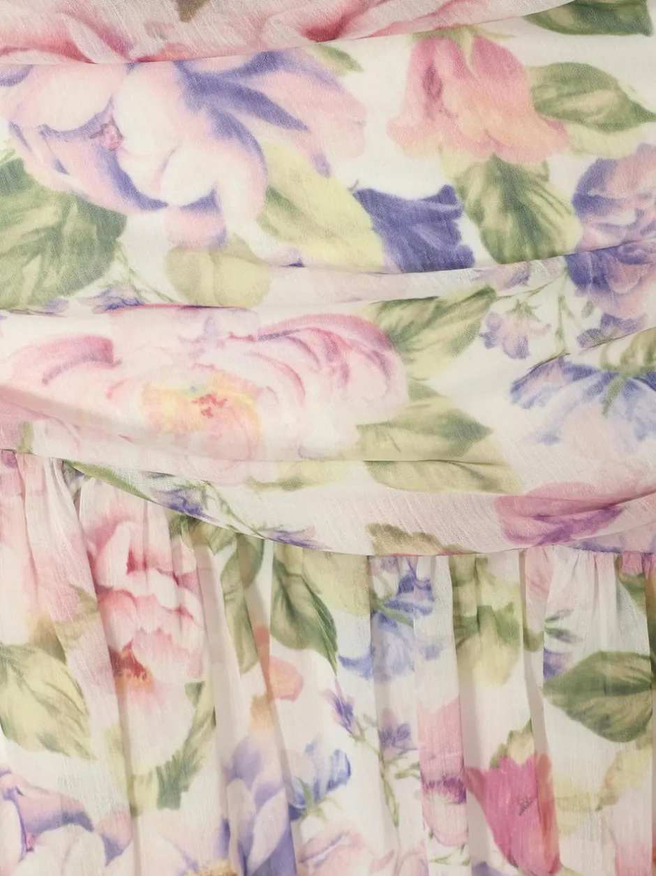 Quiz Multi Chiffon Ruched Midaxi Dress