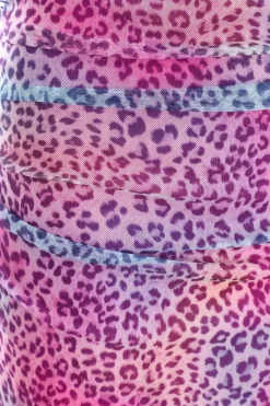Quiz Multicolored Leopard Print Mesh Maxi Skirt Hot