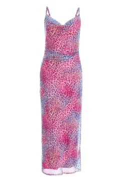 Quiz Multicoloured Animal Print Mesh Midaxi Dress Clearance