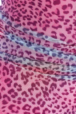 Quiz Multicoloured Animal Print Mesh Midaxi Dress Clearance