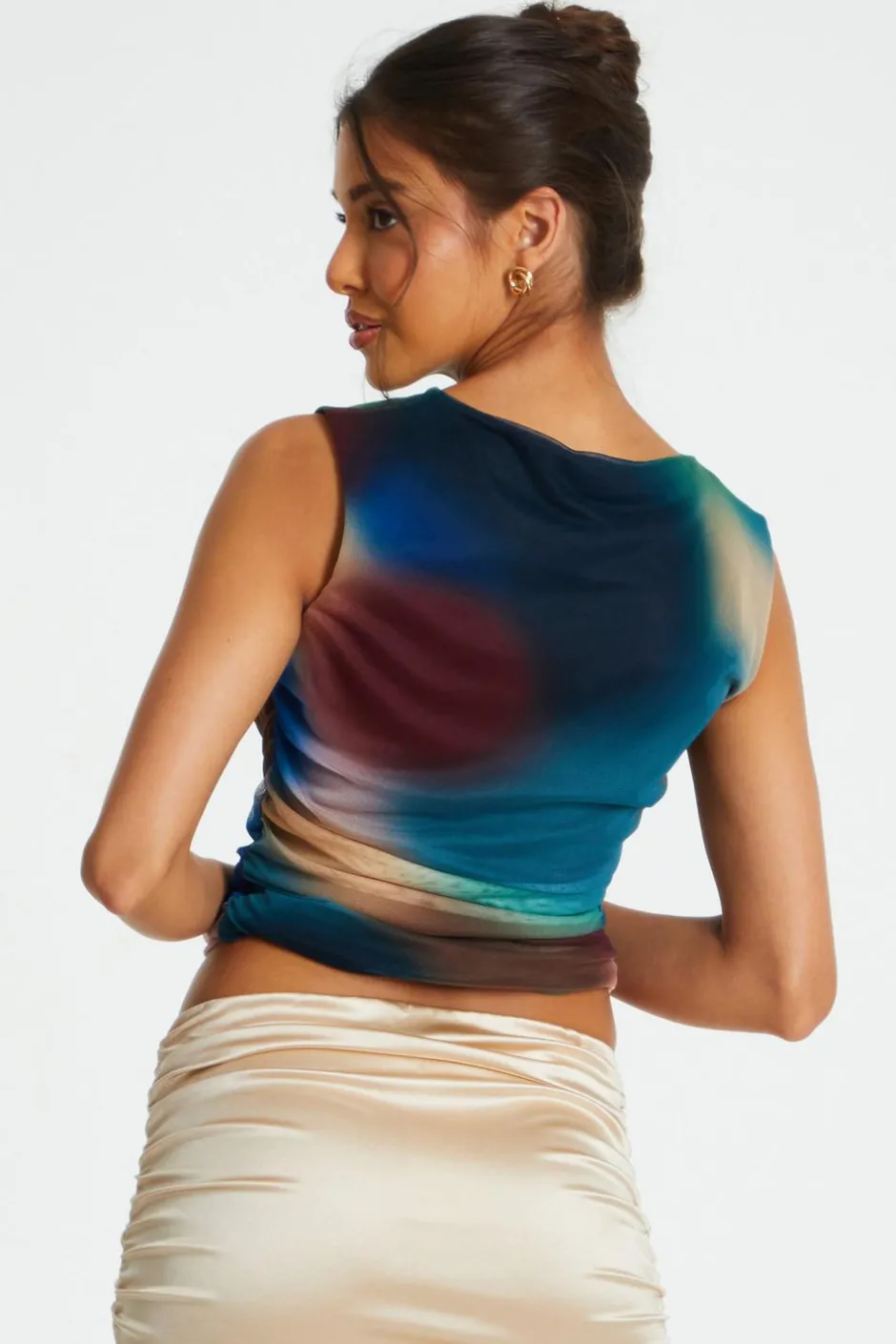 Quiz Multicoloured Brushstroke Print Sleeveless top Hot
