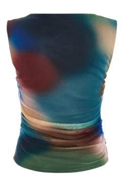 Quiz Multicoloured Brushstroke Print Sleeveless top Hot