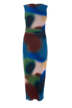 Quiz Multicoloured Brushstroke Print Sleeveless Midaxi Dress Best