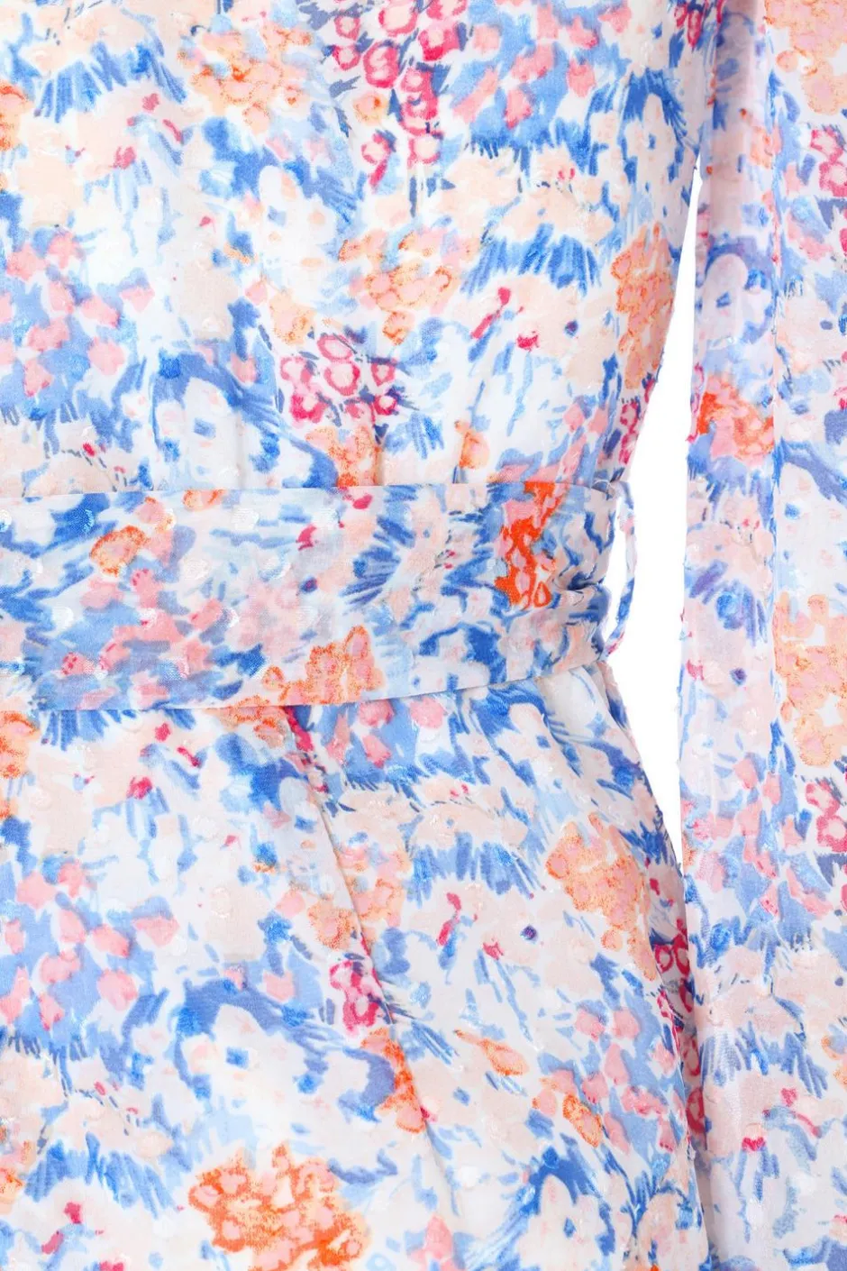 Quiz Multicoloured Ditsy Print Chiffon Wrap Midi Dress Clearance