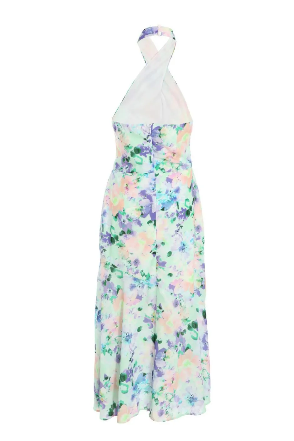 Quiz Multicoloured Floral Halter Neck Midi Dress Discount