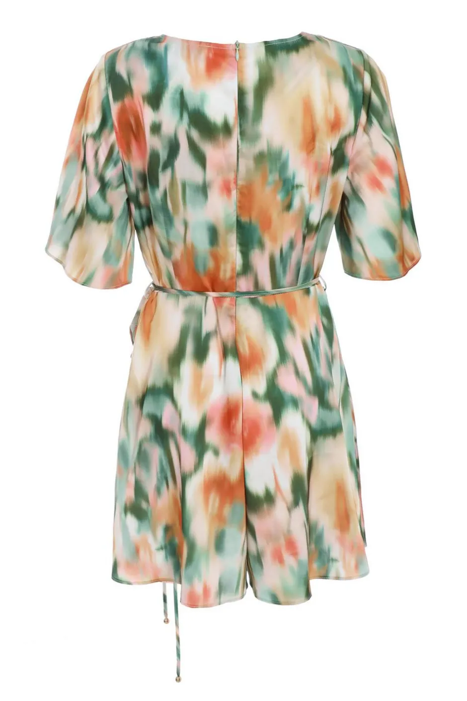 Quiz Multicoloured Marble Print Satin Playsuit Discount