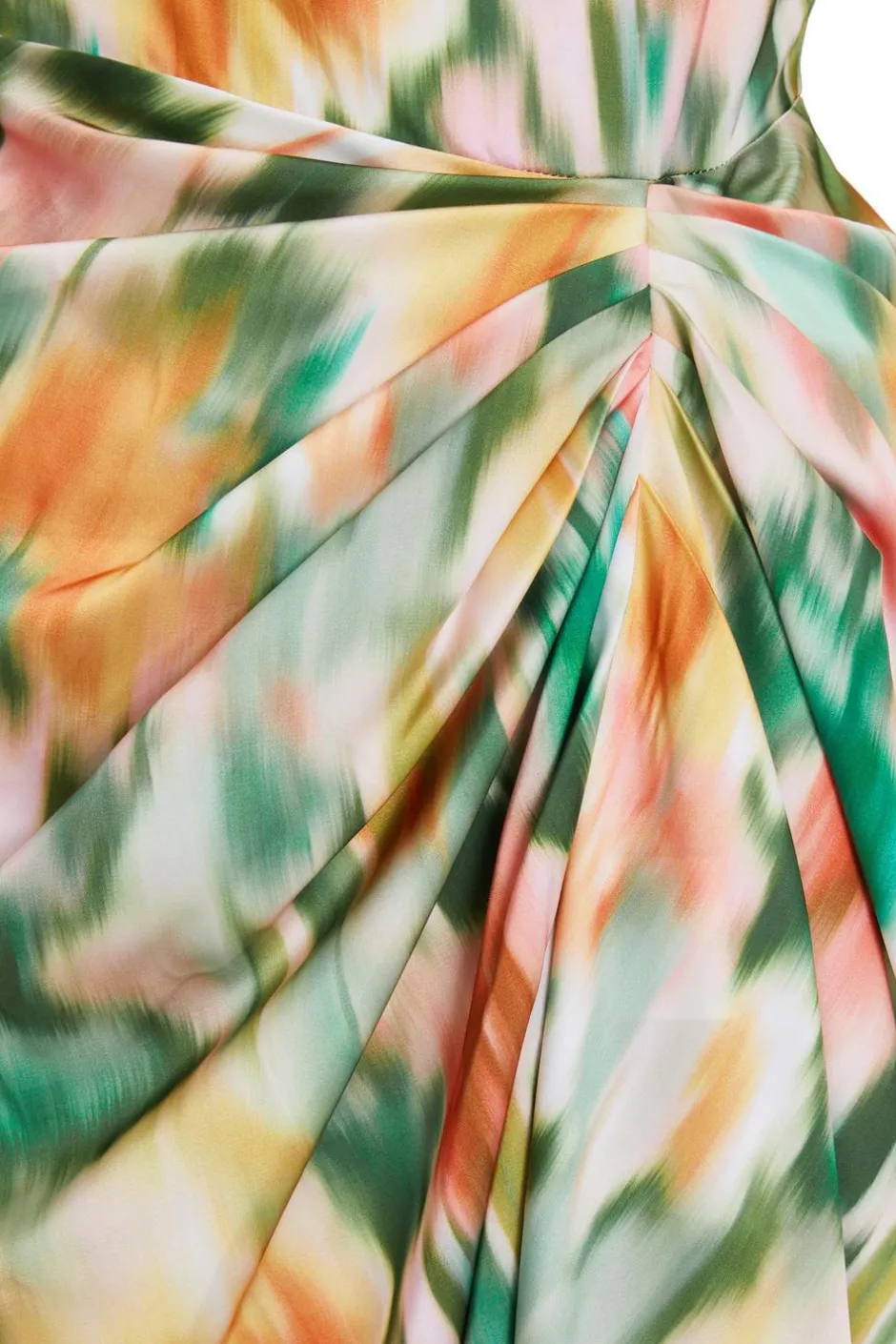 Quiz Multicoloured Satin Marble Print Ruched Midi Dress