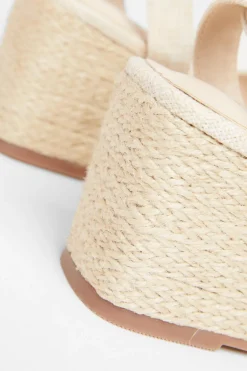 Quiz Natural Cross Strap Wedges Sale