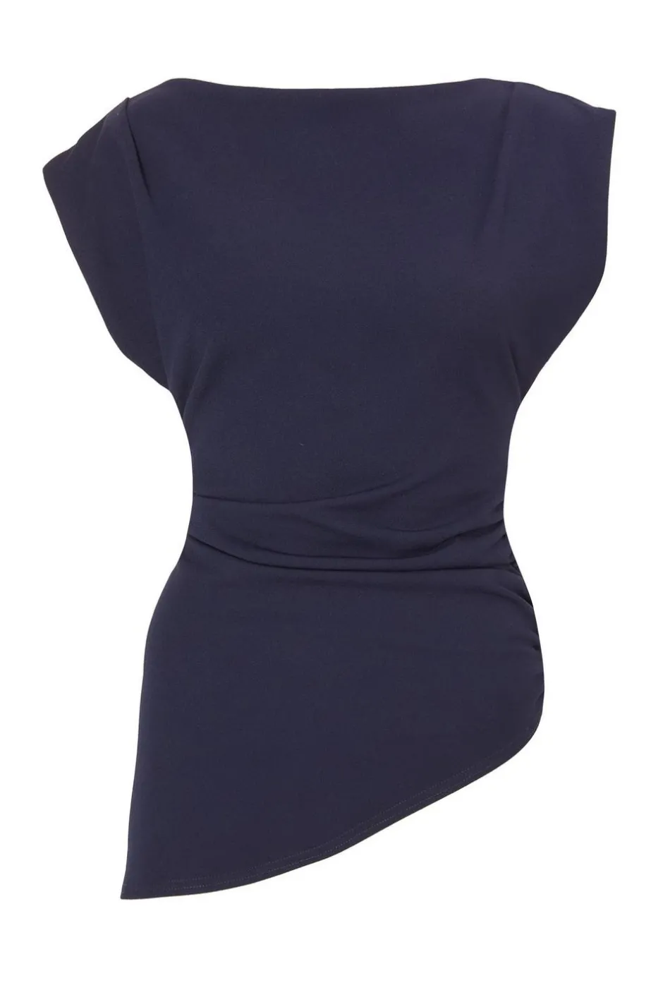 Quiz Asymmetric Boat Neck Top Navy Outlet