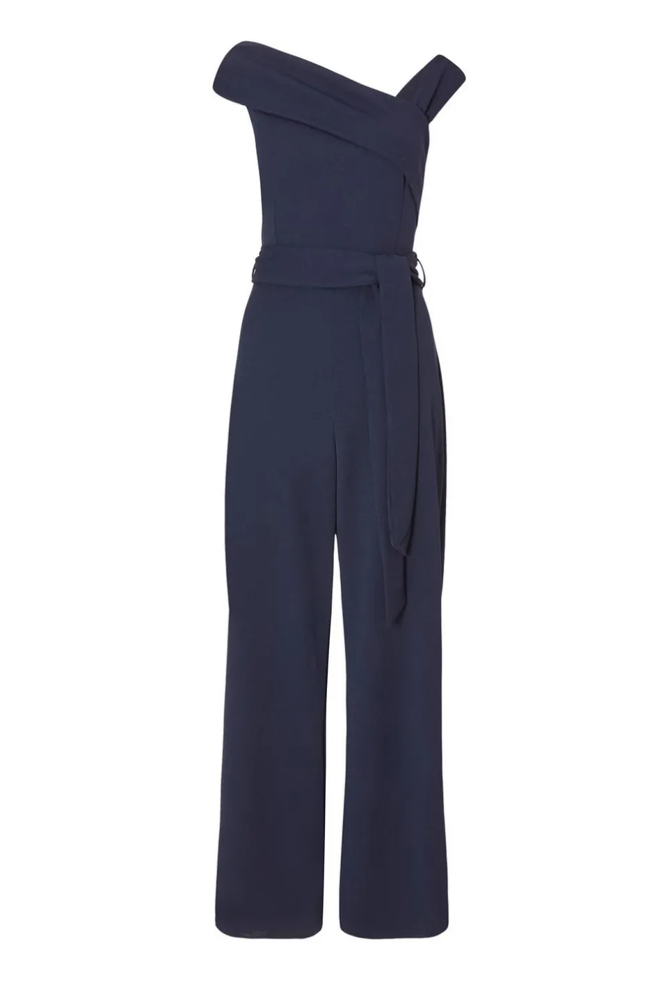 Quiz Navy Asymmetric Wide Leg Jumpsuit Outlet