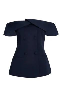 Quiz Bardot Waistcoat Navy New
