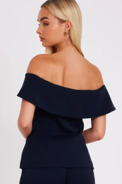 Quiz Bardot Waistcoat Navy New