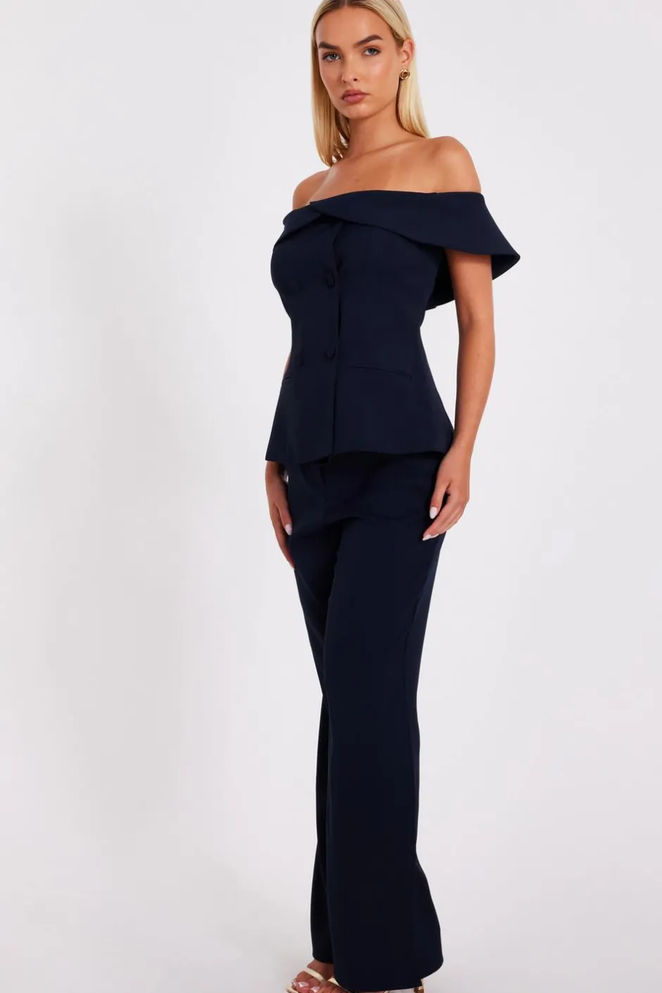 Quiz Bardot Waistcoat Navy New