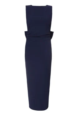 Quiz Navy Bow Back Midaxi Dress Outlet