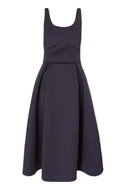 Quiz Bow Back Midi Dress Navy Discount