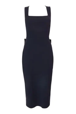 Quiz Navy Bow Back Midi Dress Clearance