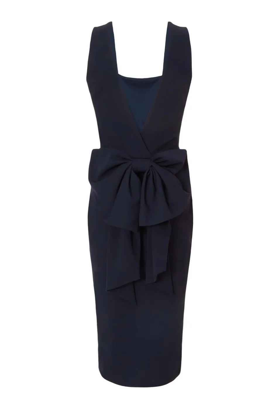 Quiz Navy Bow Back Midi Dress Clearance