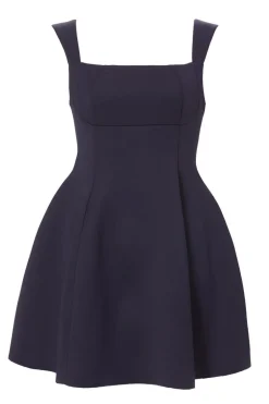 Quiz Bow Skater Dress Navy Hot