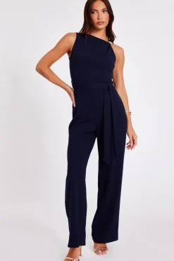 Quiz Navy Buckle Detail Jumpsuit Clearance