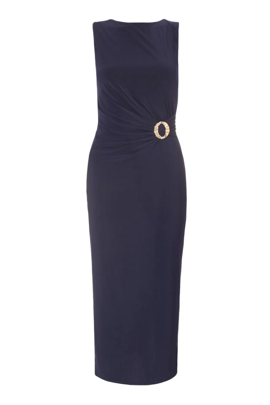 Quiz Navy Buckle Detail Midi Dress Discount