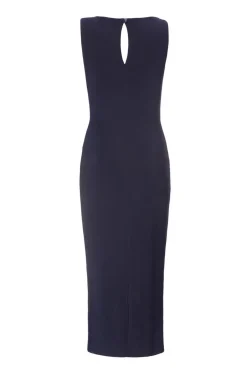 Quiz Navy Buckle Detail Midi Dress Discount
