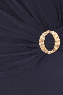 Quiz Navy Buckle Detail Midi Dress Discount