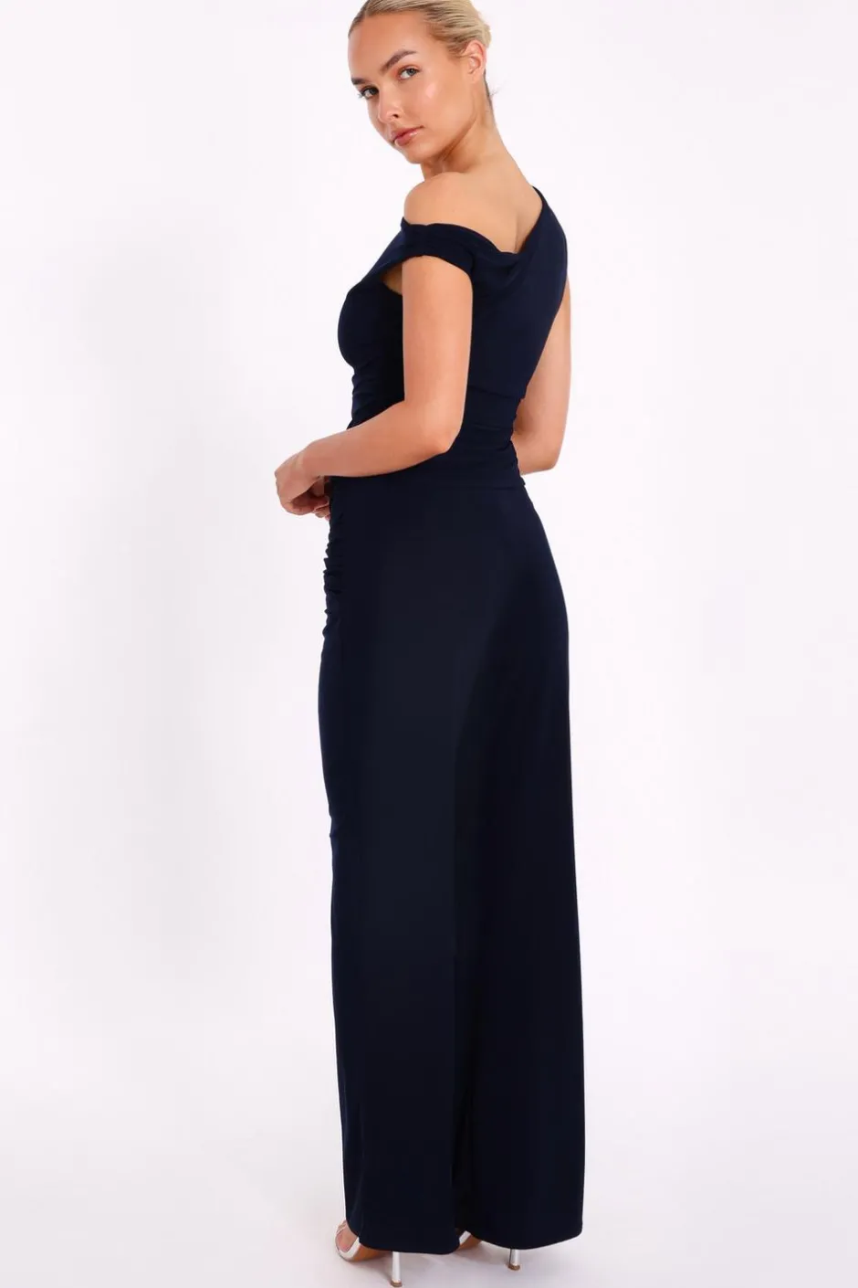 Quiz Navy Buckle Detail Trousers Discount