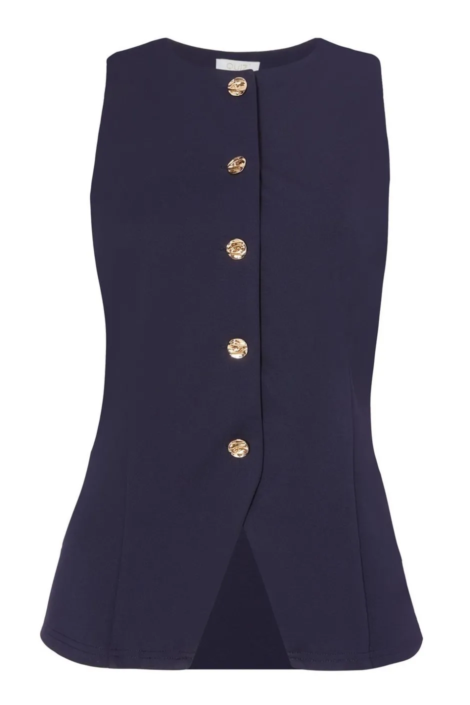 Quiz Button Front Waistcoat Navy Clearance