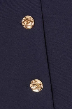 Quiz Button Front Waistcoat Navy Clearance