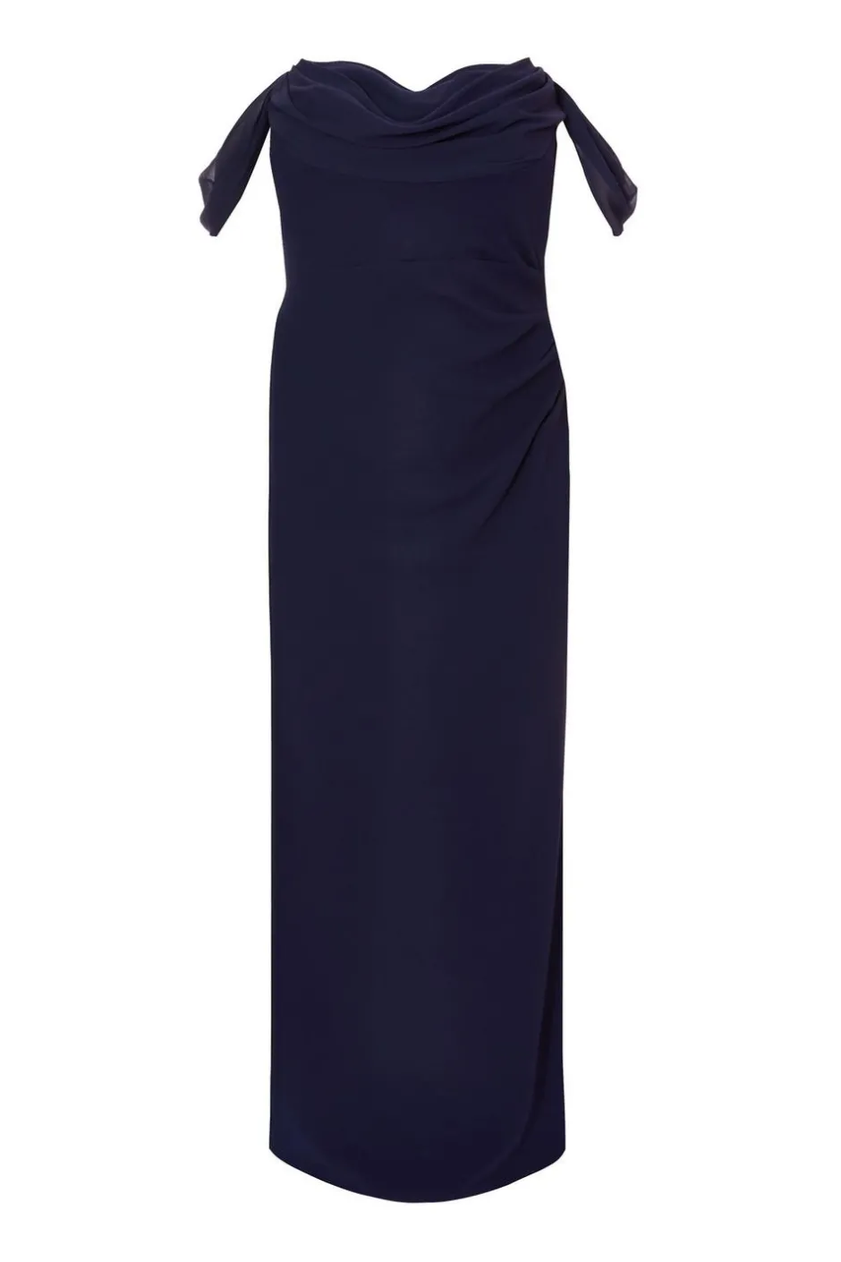 Quiz Chiffon Bardot Maxi Dress Navy Clearance