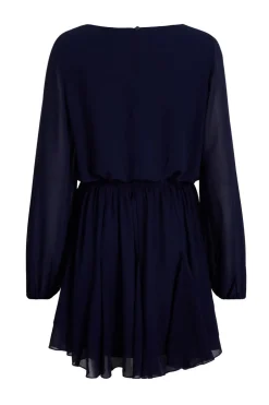 Quiz Navy Chiffon Long Sleeve Skater Dress Outlet