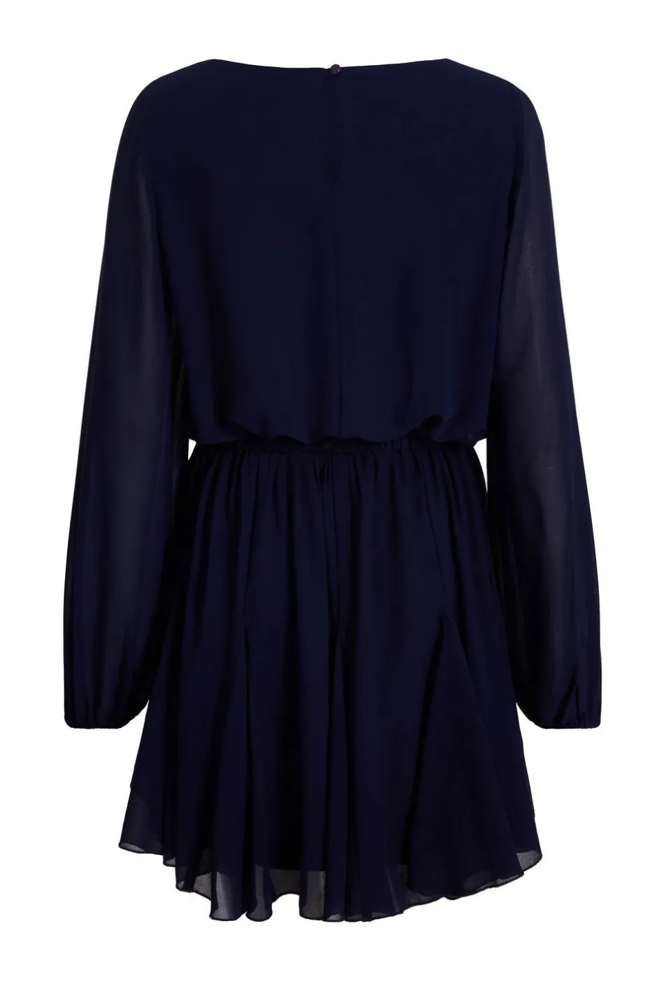 Quiz Navy Chiffon Long Sleeve Skater Dress Outlet