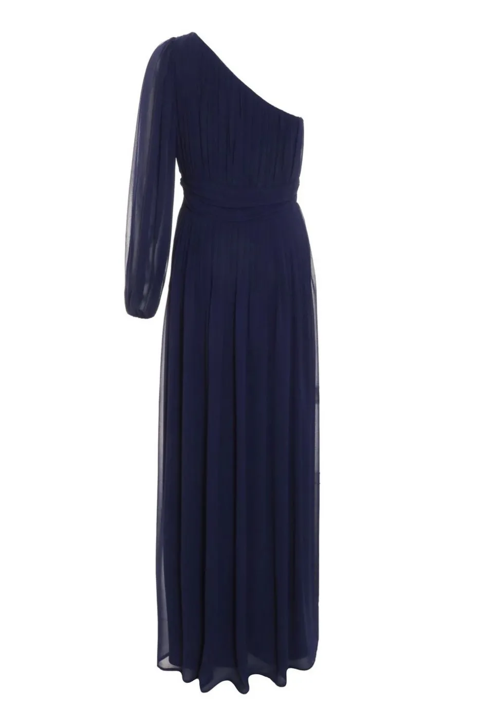 Quiz Navy Chiffon One Sleeve Maxi Dress Online