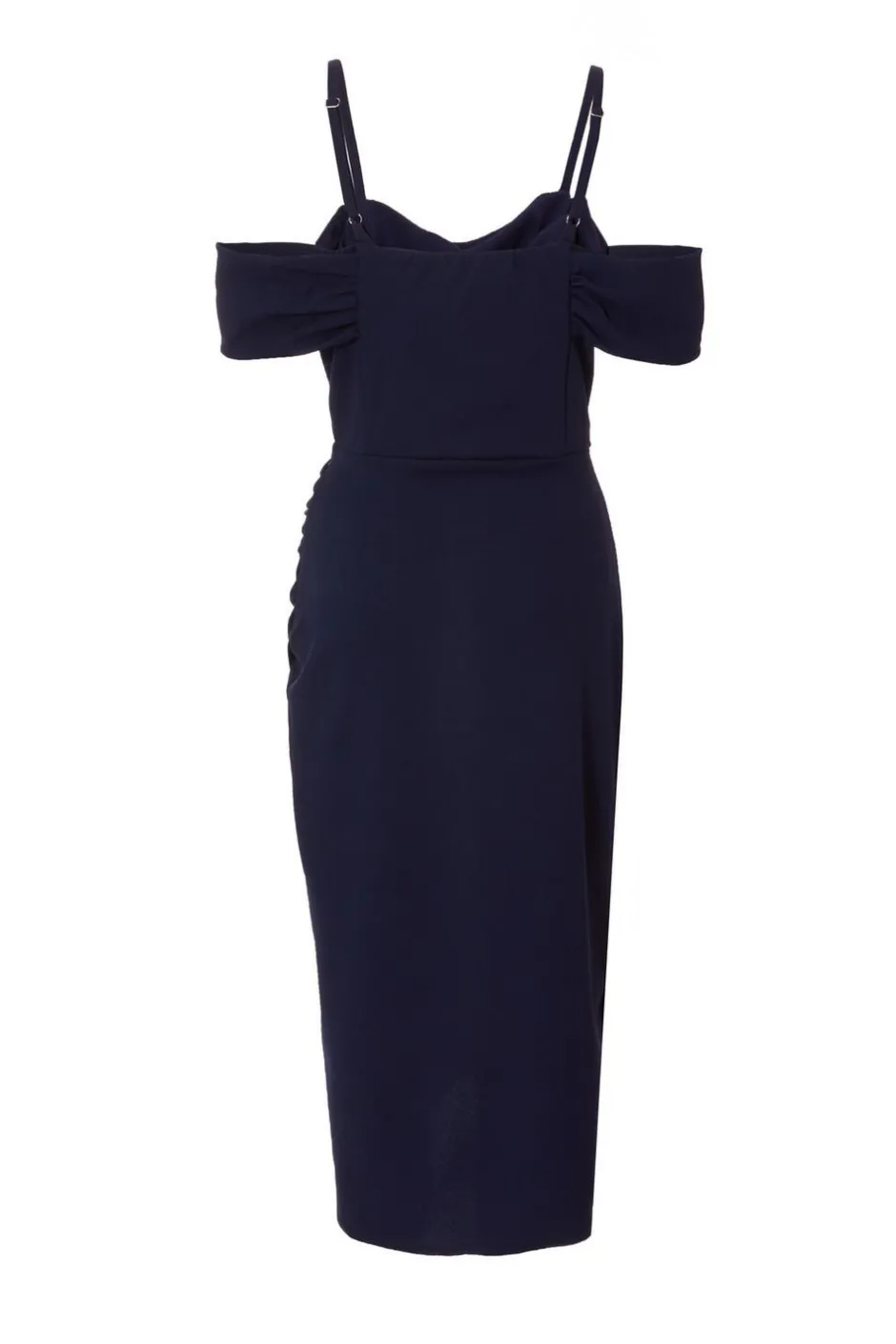Quiz Cold Shoulder Midi Dress Navy Online