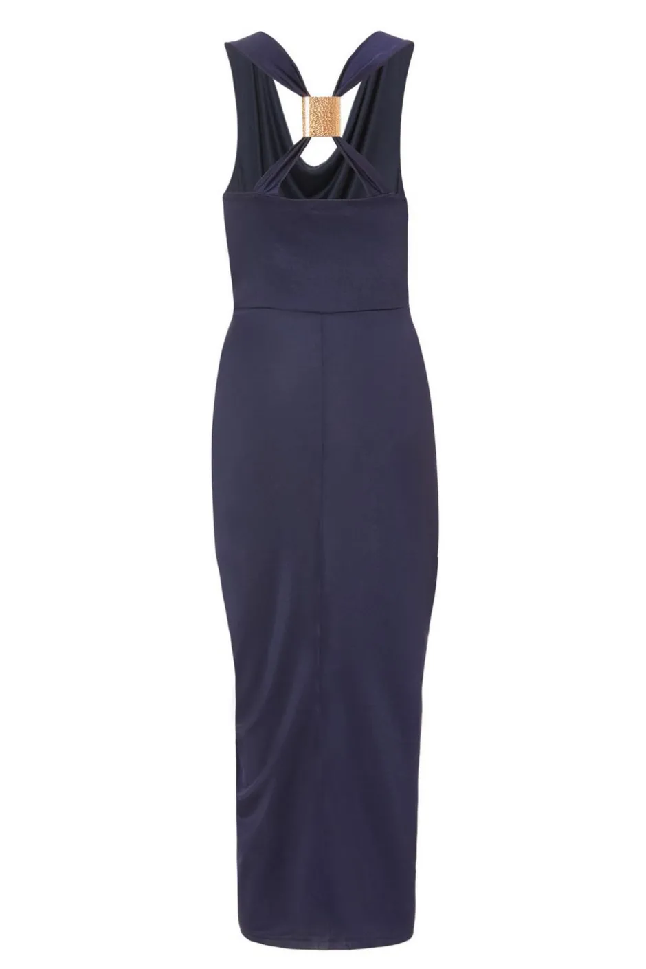 Quiz Cowl Neck Midi Dress Navy Discount