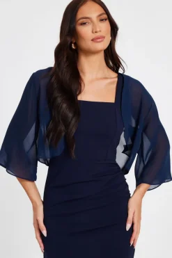 Quiz Crop Sleeve Cover Up Navy
