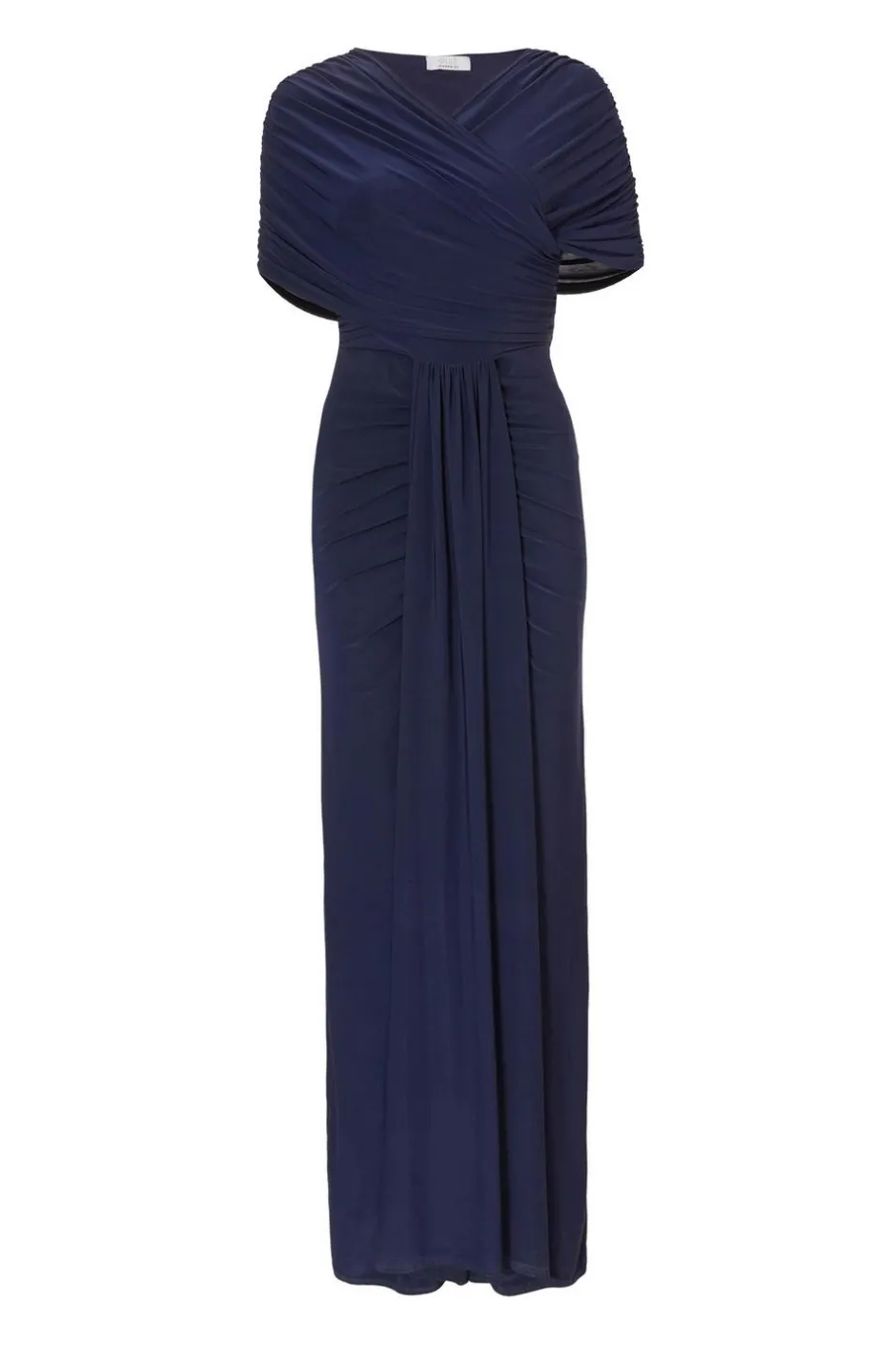 Quiz Navy Cross Front Ruched Maxi Dress