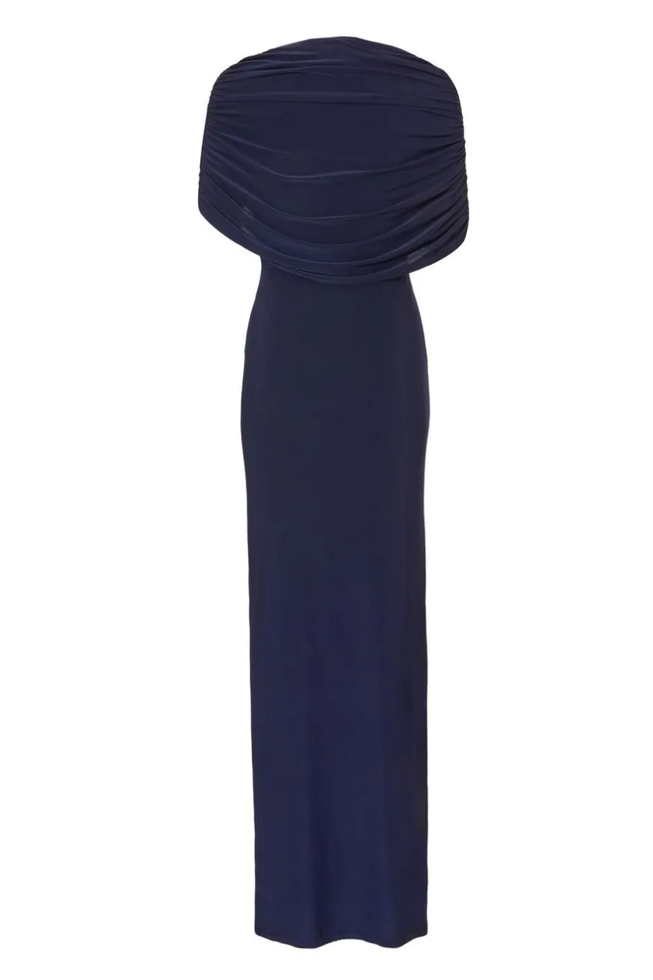 Quiz Navy Cross Front Ruched Maxi Dress