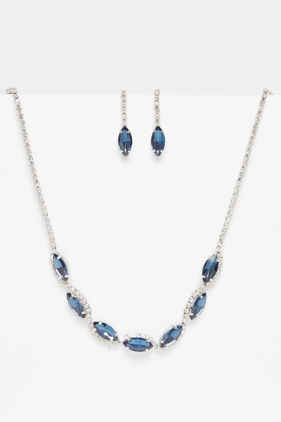 Quiz Diamante Swirl Jewellery Set Navy Best