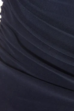 Quiz Navy Drape Back Top