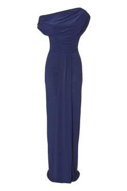 Quiz Drape Front Maxi Dress Navy Best