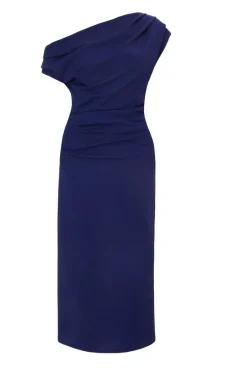 Quiz Drop Shoulder Midi Dress Navy New