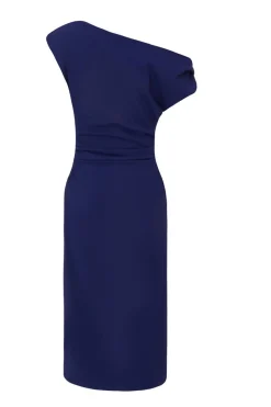 Quiz Drop Shoulder Midi Dress Navy New