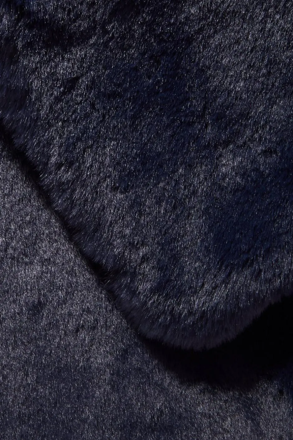 Quiz Faux Fur Wrap Navy Sale
