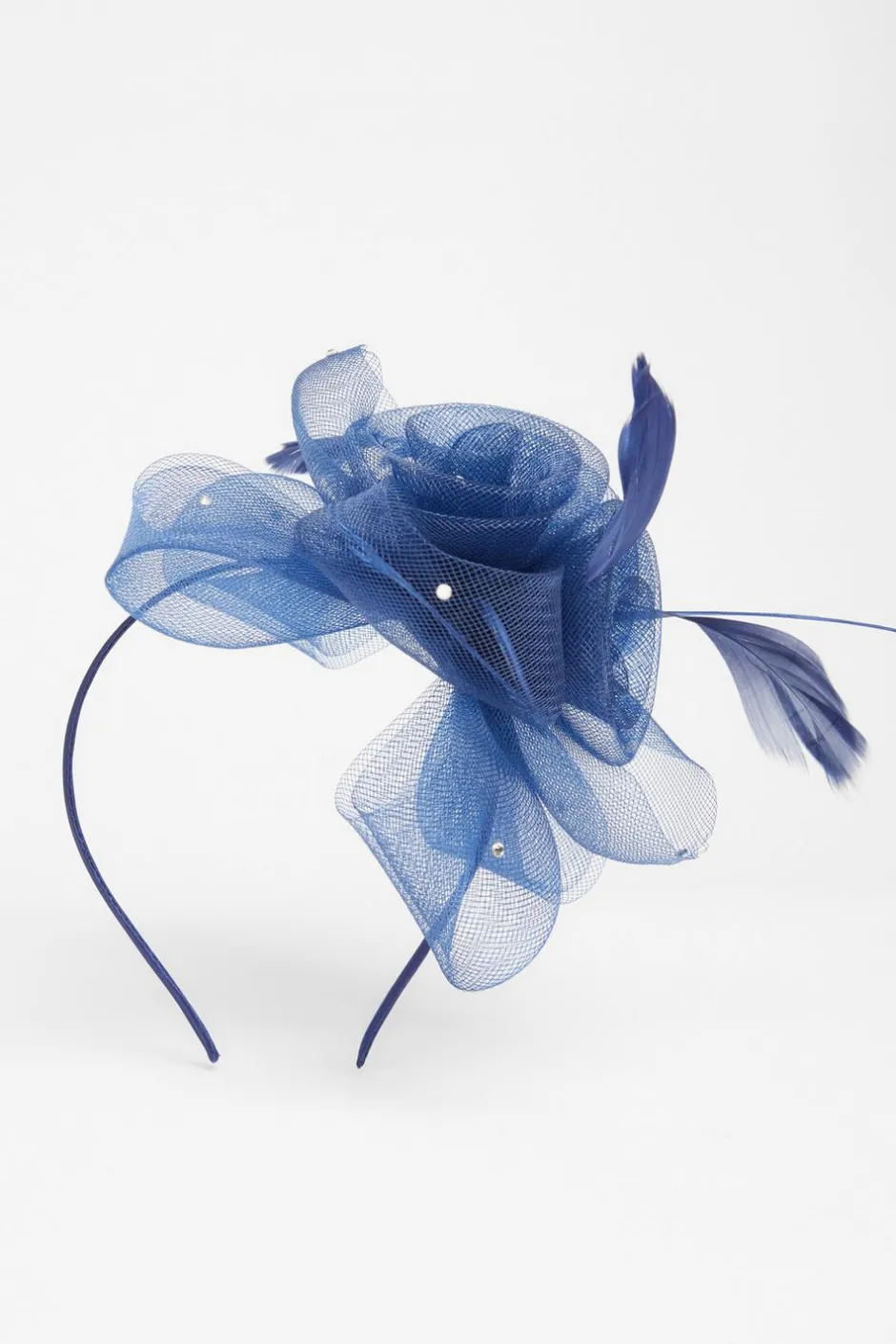 Quiz Feather Headband Fascinator Navy New