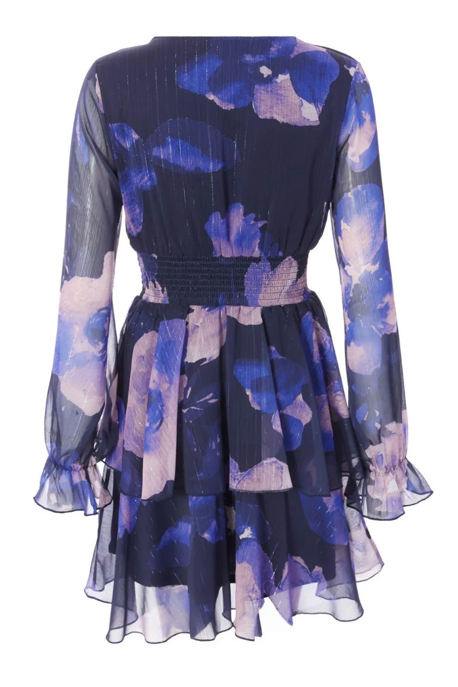 Quiz Navy Floral Tiered Skater Dress New
