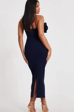 Quiz Navy Flower Embellished Midaxi Dress Online
